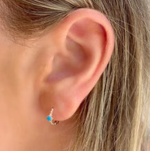 Load image into Gallery viewer, Athena Turquoise Huggies