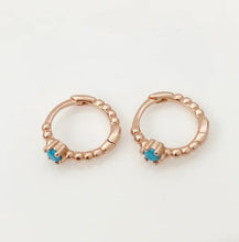 Load image into Gallery viewer, Athena Turquoise Huggies