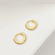 Load image into Gallery viewer, Cubic Zirconia Huggie Hoops - Gold