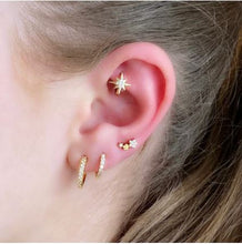 Load image into Gallery viewer, Cubic Zirconia Huggie Hoops - Gold