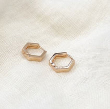 Load image into Gallery viewer, Geometric Huggie Earrings - Rose Gold