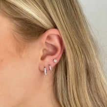 Load image into Gallery viewer, Geometric Huggie Earrings - Silver