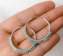 Load image into Gallery viewer, Amazonite Hoops