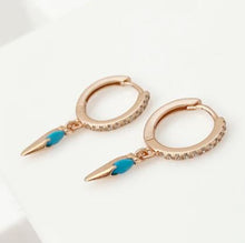 Load image into Gallery viewer, Sia Turquoise Drop Huggies