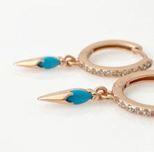 Load image into Gallery viewer, Sia Turquoise Drop Huggies