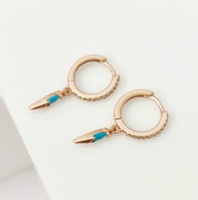 Load image into Gallery viewer, Sia Turquoise Drop Huggies