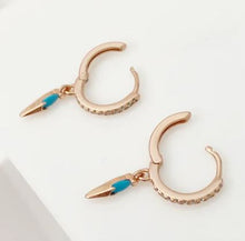 Load image into Gallery viewer, Sia Turquoise Drop Huggies