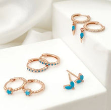 Load image into Gallery viewer, Sia Turquoise Drop Huggies