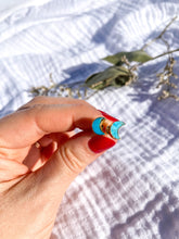 Load image into Gallery viewer, Turquoise Crescent Moon Studs
