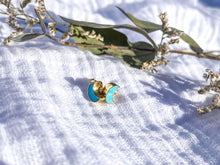 Load image into Gallery viewer, Turquoise Crescent Moon Studs