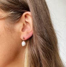 Load image into Gallery viewer, Audrey Pearl Drop Earrings - Rose Gold
