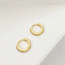 Load image into Gallery viewer, Cubic Zirconia Huggie Hoops - Gold

