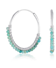 Load image into Gallery viewer, Amazonite Hoops
