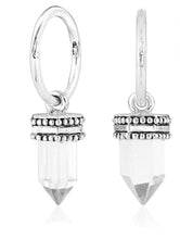 Load image into Gallery viewer, Beaded Clear Quartz Hoops
