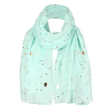 Load image into Gallery viewer, Rose Gold Foil Celestial Scarf - Mint Green
