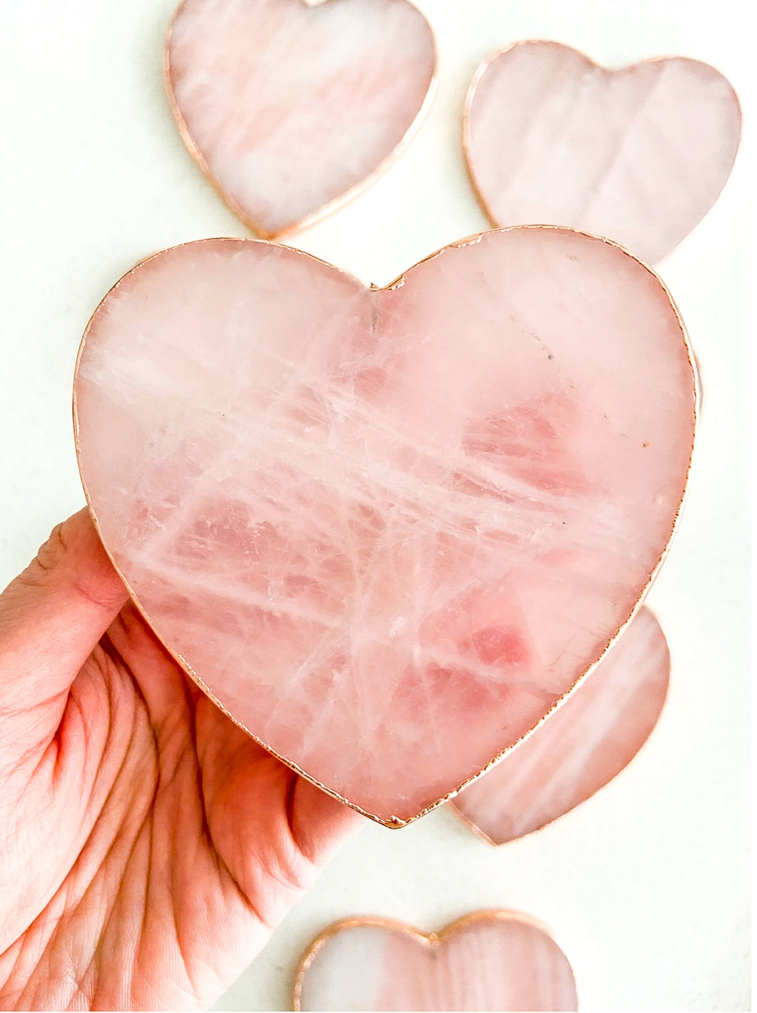 Rose Quartz Heart Coaster