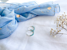 Load image into Gallery viewer, Rose Gold Foil Celestial Scarf - Blue
