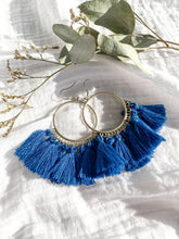 Load image into Gallery viewer, Boho Tassel Earrings - Navy Blue
